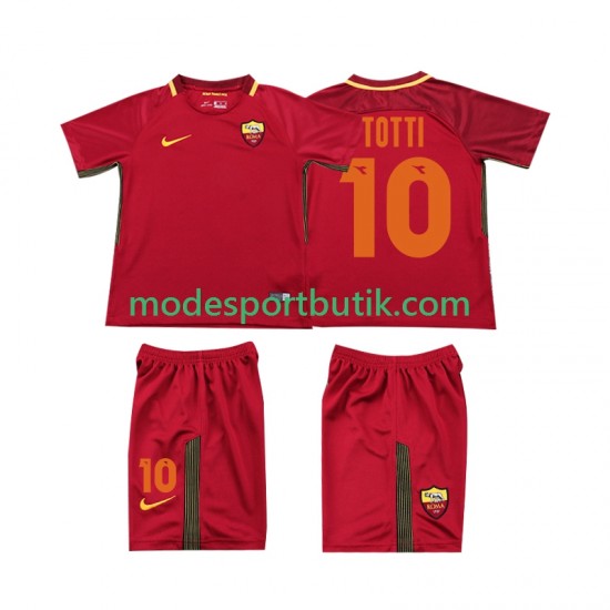 AS Roma Matchtröja Totti 10 2017-2018 Retro Hemma Kortärmad ,Fotbollsställ Barn