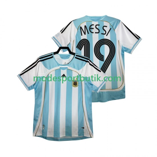 Argentina Matchtröja MESSI 19 Retro Hemma 2006 Kortärmad ,Herr