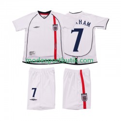 England Matchtröja BECKHAM 7 Retro Hemma 2002 Kortärmad ,Fotbollsställ Barn
