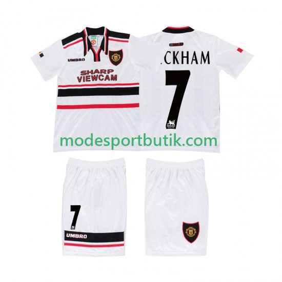 Manchester United Matchtröja BECKHAM 7 Retro Borta 1998 Kortärmad ,Fotbollsställ Barn