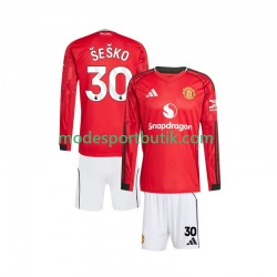 Manchester United Matchtröja Benjamin Sesko 30 Hemma 2025-2026 Långärmad ,Fotbollsställ Barn