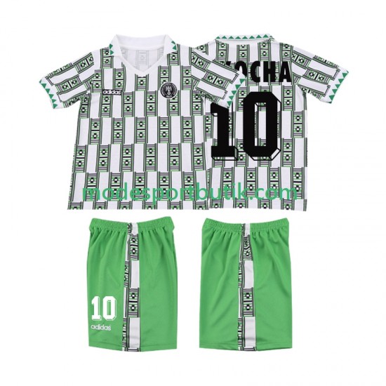 Nigeria Matchtröja OKOCHA 10 1994 Retro Borta Kortärmad ,Fotbollsställ Barn