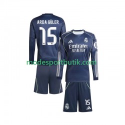 Real Madrid Matchtröja Arda Guler 15 Borta 2025-2026 Långärmad ,Fotbollsställ Barn