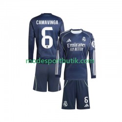 Real Madrid Matchtröja Camavinga 6 Borta 2025-2026 Långärmad ,Fotbollsställ Barn