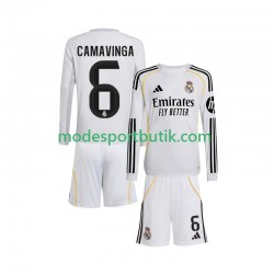 Real Madrid Matchtröja Camavinga 6 Hemma 2025-2026 Långärmad ,Fotbollsställ Barn
