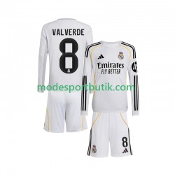 Real Madrid Matchtröja Valverde 8 Hemma 2025-2026 Långärmad ,Fotbollsställ Barn