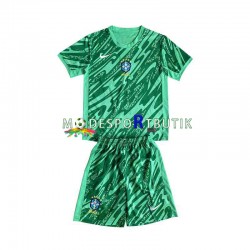 Brasilien Matchtröja Målvakt Tredje 2024 Kortärmad ,Fotbollsställ Barn