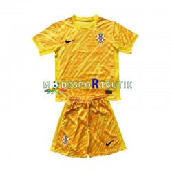 Kroatien Matchtröja Målvakt Hemma Euro 2024 Kortärmad ,Fotbollsställ Barn