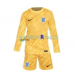 England Matchtröja Målvakt Borta Euro 2024 Långärmad ,Fotbollsställ Barn