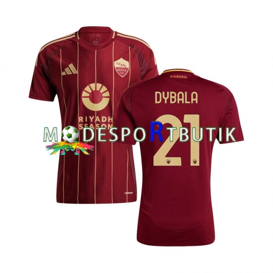 AS Roma Matchtröja Paulo Dybala 21 Hemma 2024-2025 Kortärmad ,Herr