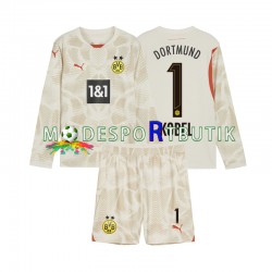 Borussia Dortmund Matchtröja Gregor Kobel 1 Målvakt Hemma 2024-2025 Långärmad ,Fotbollsställ Barn