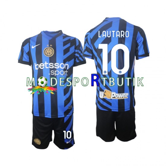 Inter Milan Matchtröja Lautaro 10 Hemma 2024-2025 Kortärmad ,Fotbollsställ Barn