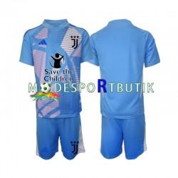 Juventus Matchtröja Blå Målvakt Hemma 2024-2025 Kortärmad ,Fotbollsställ Barn