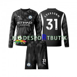 Manchester City Matchtröja Ederson Moraes 31 Målvakt Fjärde 2024-2025 Långärmad ,Fotbollsställ Barn