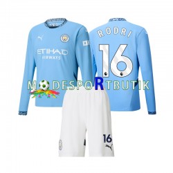 Manchester City Matchtröja Rodri 16 Hemma 2024-2025 Långärmad ,Fotbollsställ Barn
