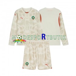 Marocko Matchtröja Målvakt Borta 2024 Långärmad ,Fotbollsställ Barn