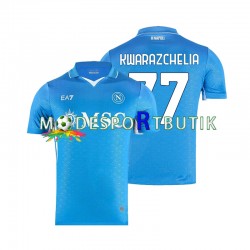 SSC Napoli Matchtröja Khvicha Kvaratskhelia 77 Hemma 2024-2025 Kortärmad ,Herr