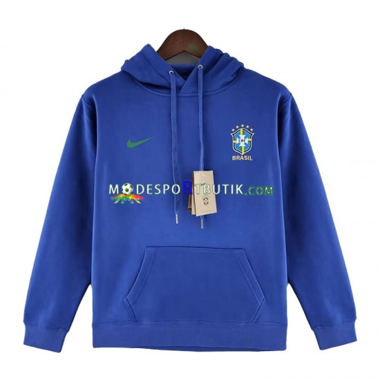 Brasilien Hoodie Tröja Blå 2022-23 ,Herr