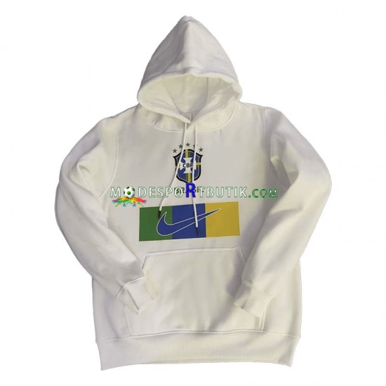 Brasilien Hoodie Tröja Vit 2022-23 ,Herr