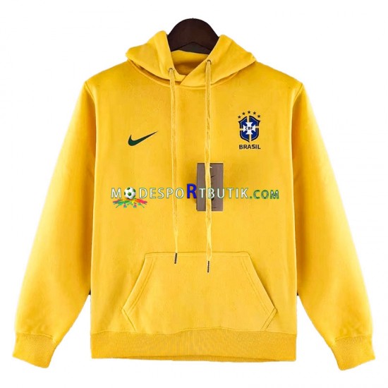 Brasilien Hoodie Tröja Gul 2022-23 ,Herr