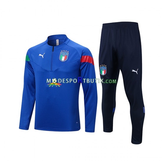 Italien Tränings Sweatshirtställ Blå 2022-23 SKU001