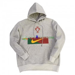 Portugal Hoodie Tröja Grå 2022-23 ,Herr