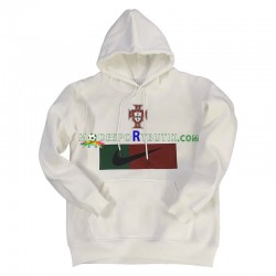 Portugal Hoodie Tröja Vit 2022-23 ,Herr