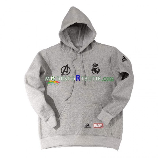 Real Madrid Hoodie Tröja Grå 2022-23 ,Herr