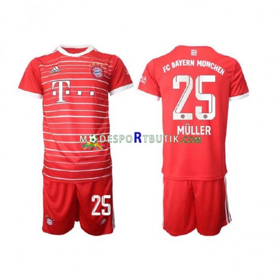 FC Bayern München Matchtröja Muller 25 Hemma 2022-23 Kortärmad ,Fotbollsställ Barn