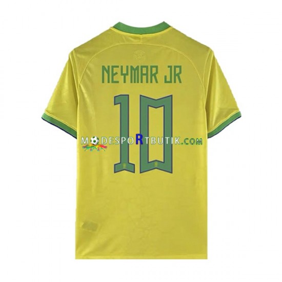 Brasilien Matchtröja Neymar JR 10 Hemma VM 2022 Kortärmad ,Herr