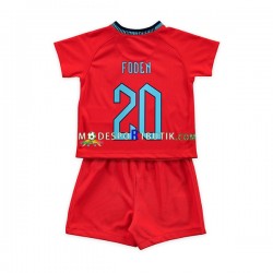 England Matchtröja Foden 20 Borta VM 2022 Kortärmad ,Fotbollsställ Barn