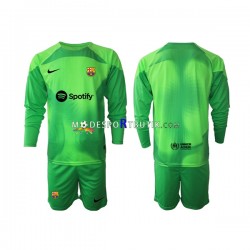 FC Barcelona Matchtröja Målvakt Hemma 2022-23 Långärmad ,Fotbollsställ Barn