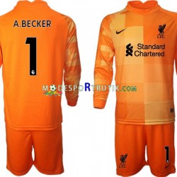 Liverpool Matchtröja A.BECKER 1 Målvakt Fjärde 2021-22 Långärmad ,Fotbollsställ Barn