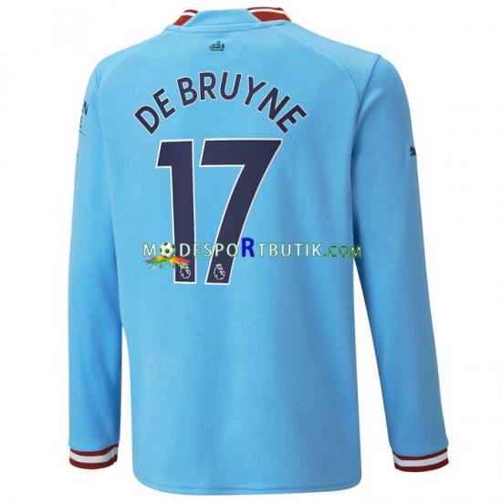 Manchester City Matchtröja De Bruyne 17 Hemma 2022-23 Långärmad ,Herr