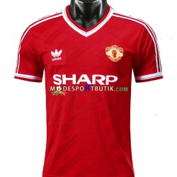 Manchester United Matchtröja 1986 Retro Hemma Kortärmad ,Herr