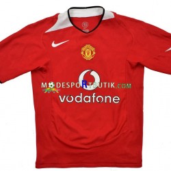 Manchester United Matchtröja Retro Hemma 2004 2006 Kortärmad ,Herr