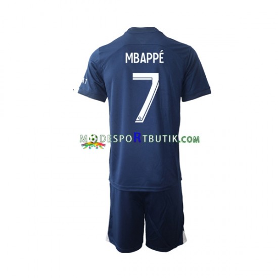 Paris Saint-Germain Matchtröja Mbappé 7 Hemma 2022-23 Kortärmad ,Fotbollsställ Barn