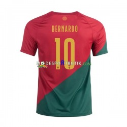 Portugal Matchtröja Bernardo 10 Hemma VM 2022 Kortärmad ,Herr