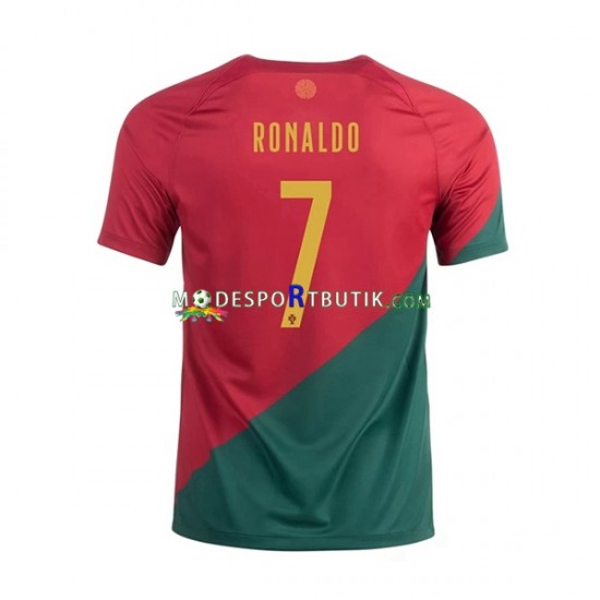 Portugal Matchtröja Ronaldo 7 Hemma VM 2022 Kortärmad ,Herr