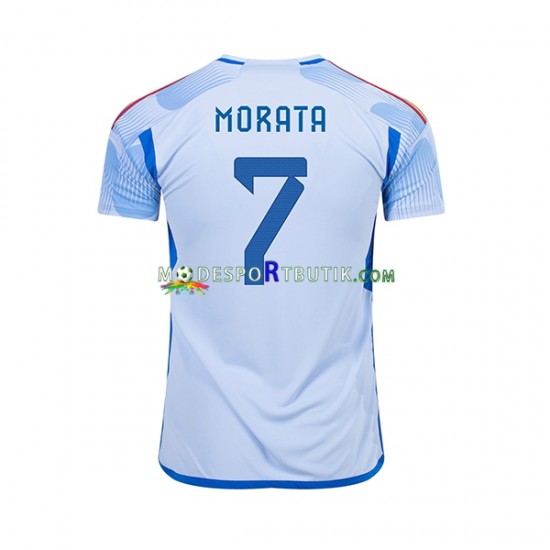 Spanien Matchtröja MORATA 7 Borta VM 2022 Kortärmad ,Herr