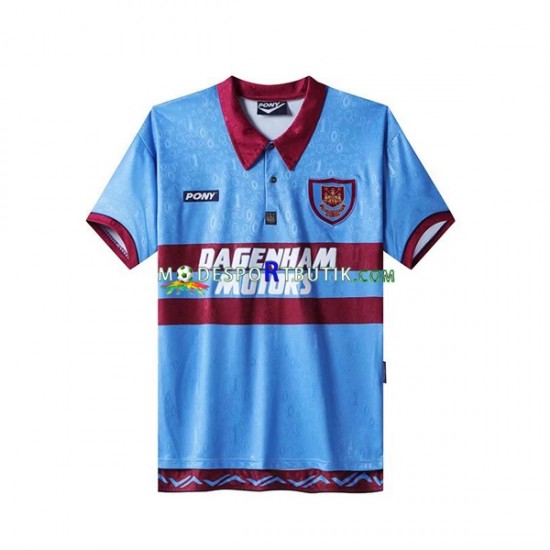 West Ham United Matchtröja Retro Hemma 1995-96 Kortärmad ,Herr