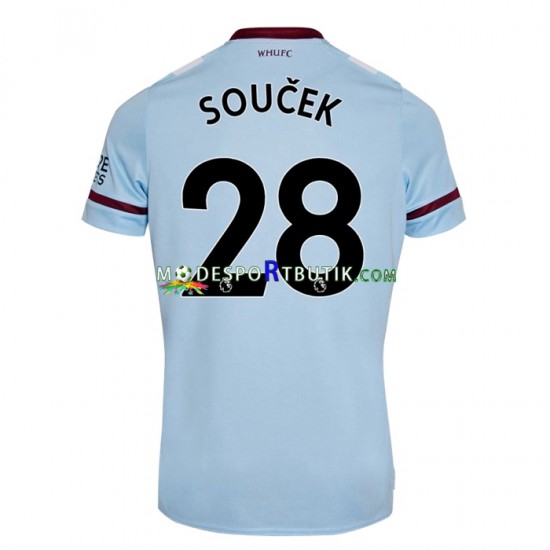 West Ham United Matchtröja Tomas Soucek 28 Borta 2021-22 Kortärmad ,Herr