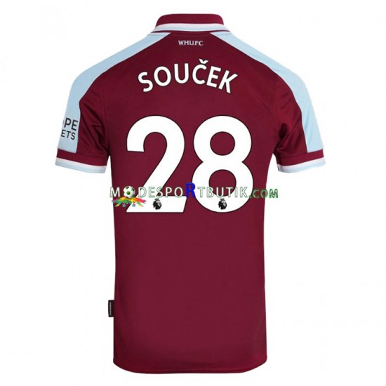 West Ham United Matchtröja Tomas Soucek 28 Hemma 2021-22 Kortärmad ,Herr